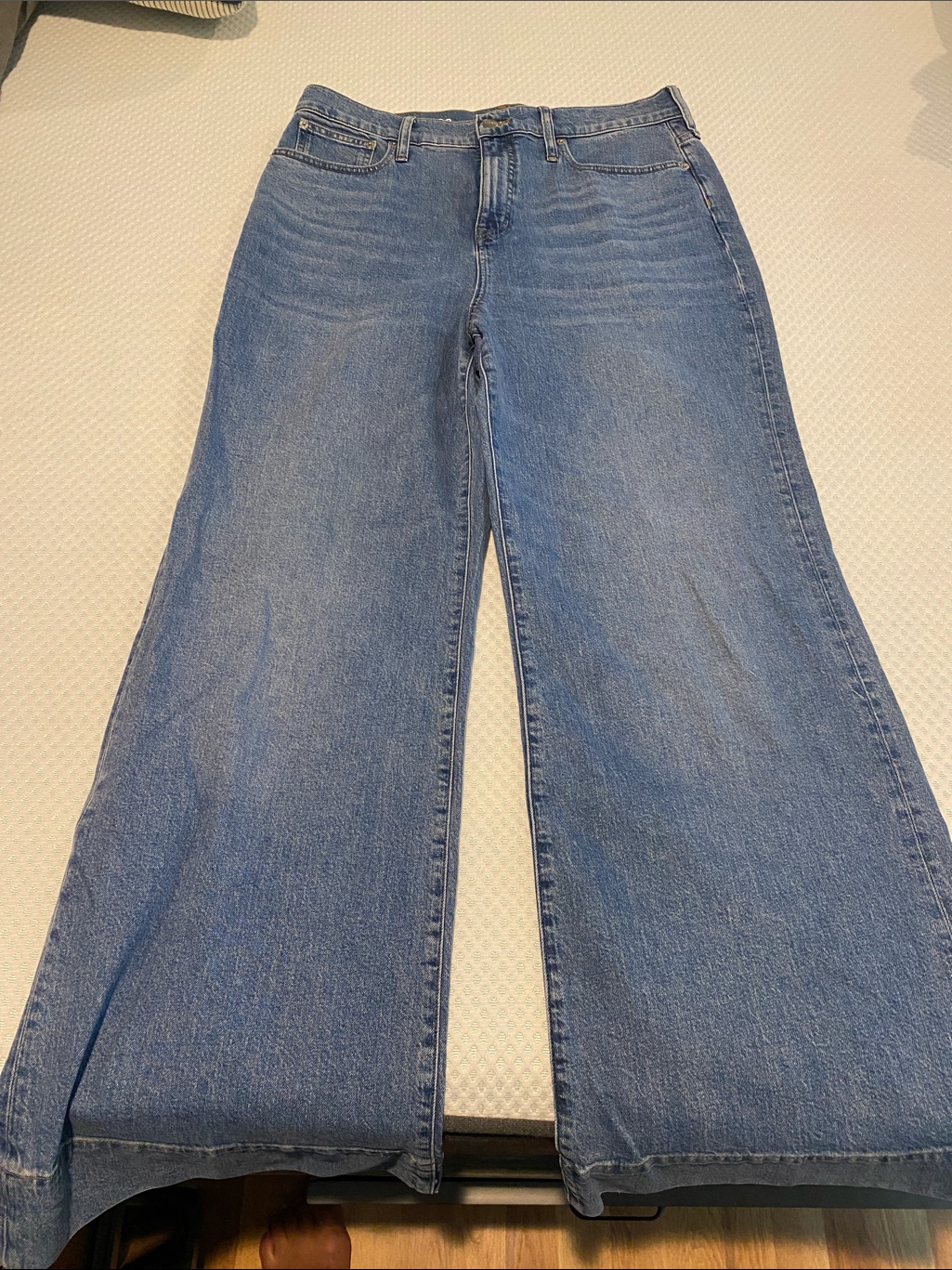 J. Crew Wide-Leg High-Rise Jeans In Medium Blue